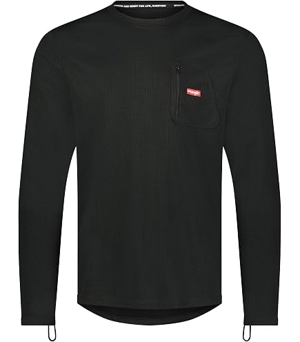 Wrangler - Mens Long Sleeve Thermal Shirt (Black - Medium) - Cold